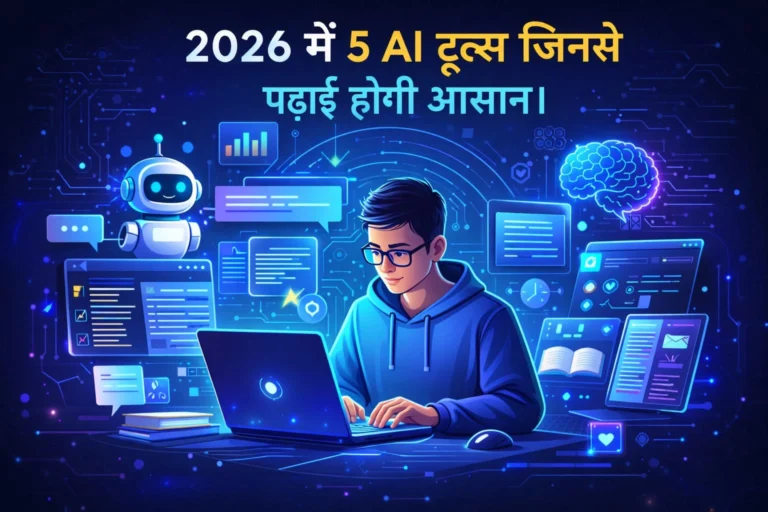 2026 में 5 AI टूल्स जिनसे पढ़ाई होगी आसान ।