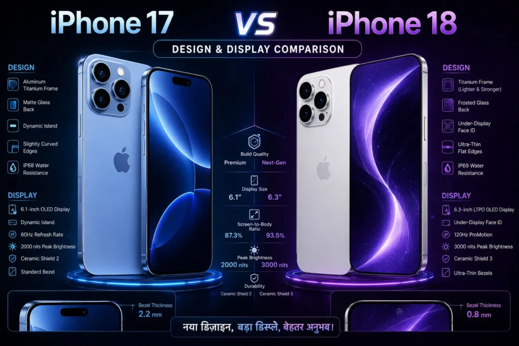 iphone design and display comparison